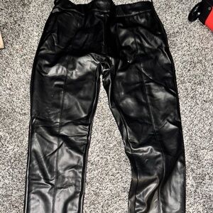 Faux leather pants